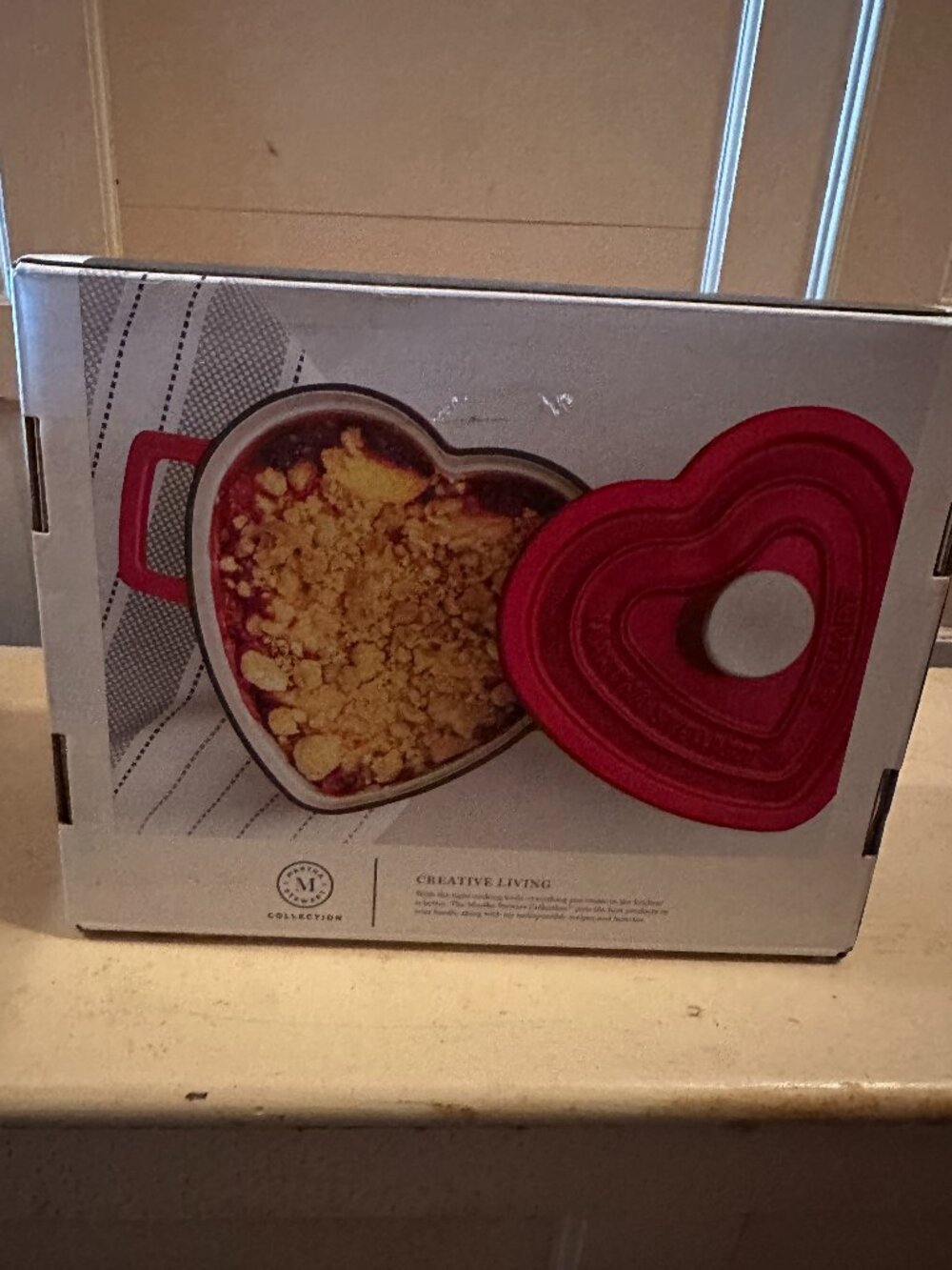 Martha Stewart Enameled Cast Iron 2-Qt. Heart-Shaped Casserole- Red